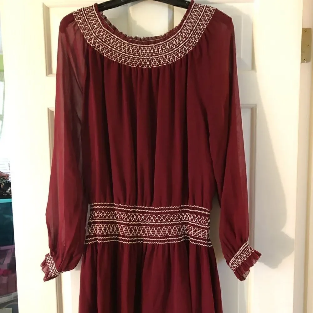 Tory Burch Indie Boho Silk Dress Size 10